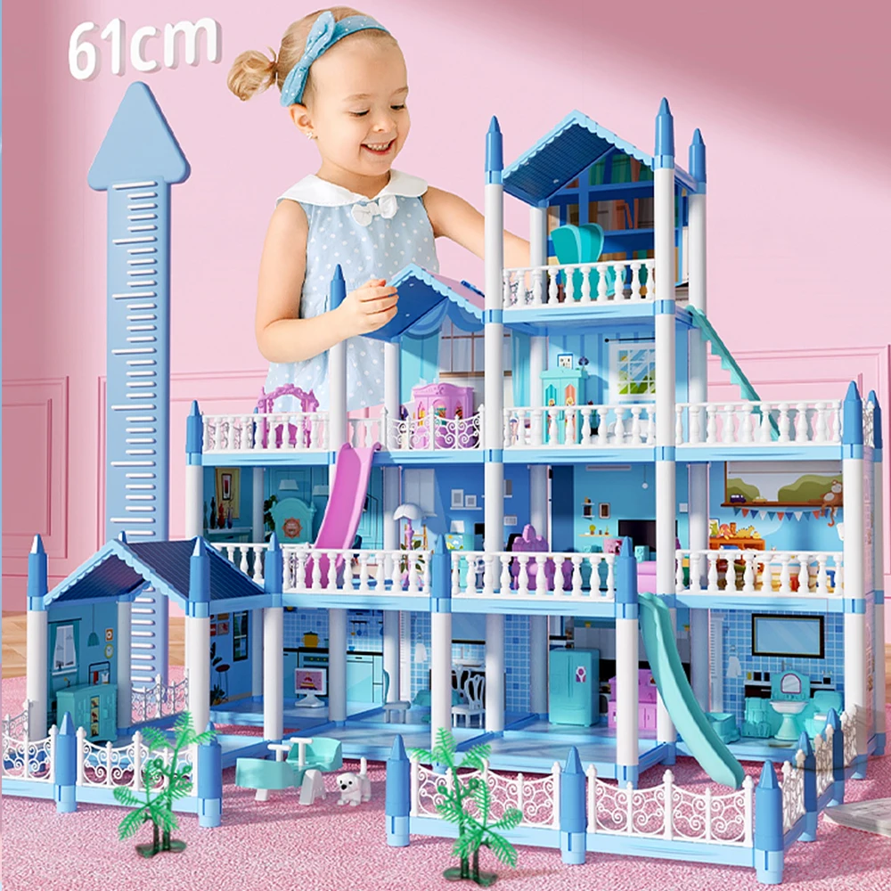 Diy Set Miniatures Dollhouse 3D Cartoon Doll Castle Villa Toys Girl 1/12 Fantasy Doll House Assemble Scene Accessories Furniture