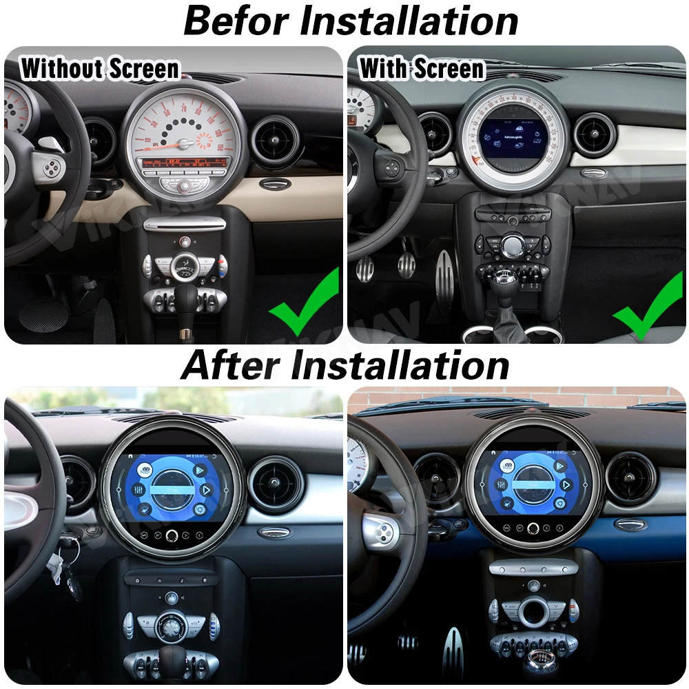 Viknav Android Car Radio For  Mini Cooper R56 R60 2007-2010 9 Inch Screen GPS Navigation  Rear View Multimedia Player