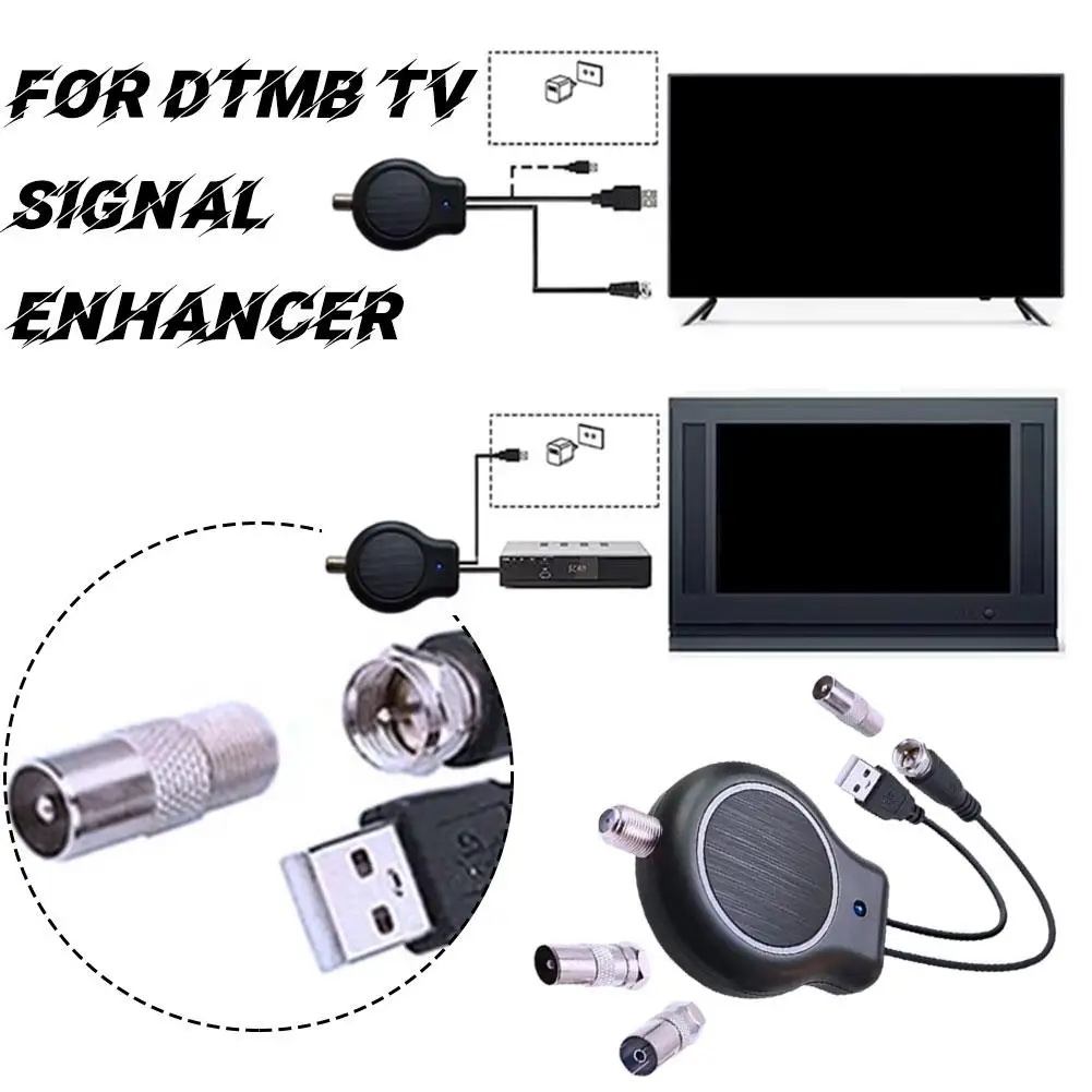Para Dtmb amplificador de señal de antena de TV Digital de alta definición antena tipo F amplificador de TV USB amplificador de señal macho 5V 05 Q5J1
