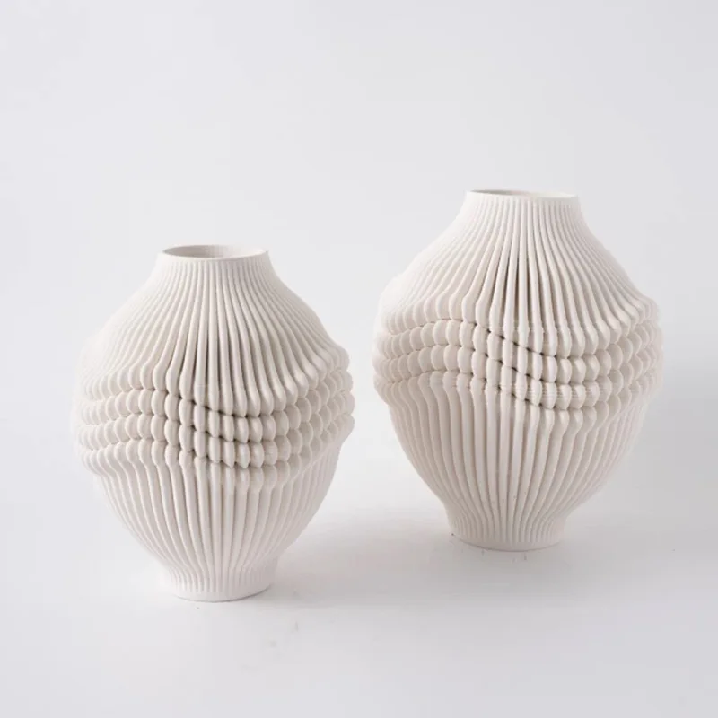 3D printing ceramic vase model house desktop high-end dried flower arranger soft decoration ornament