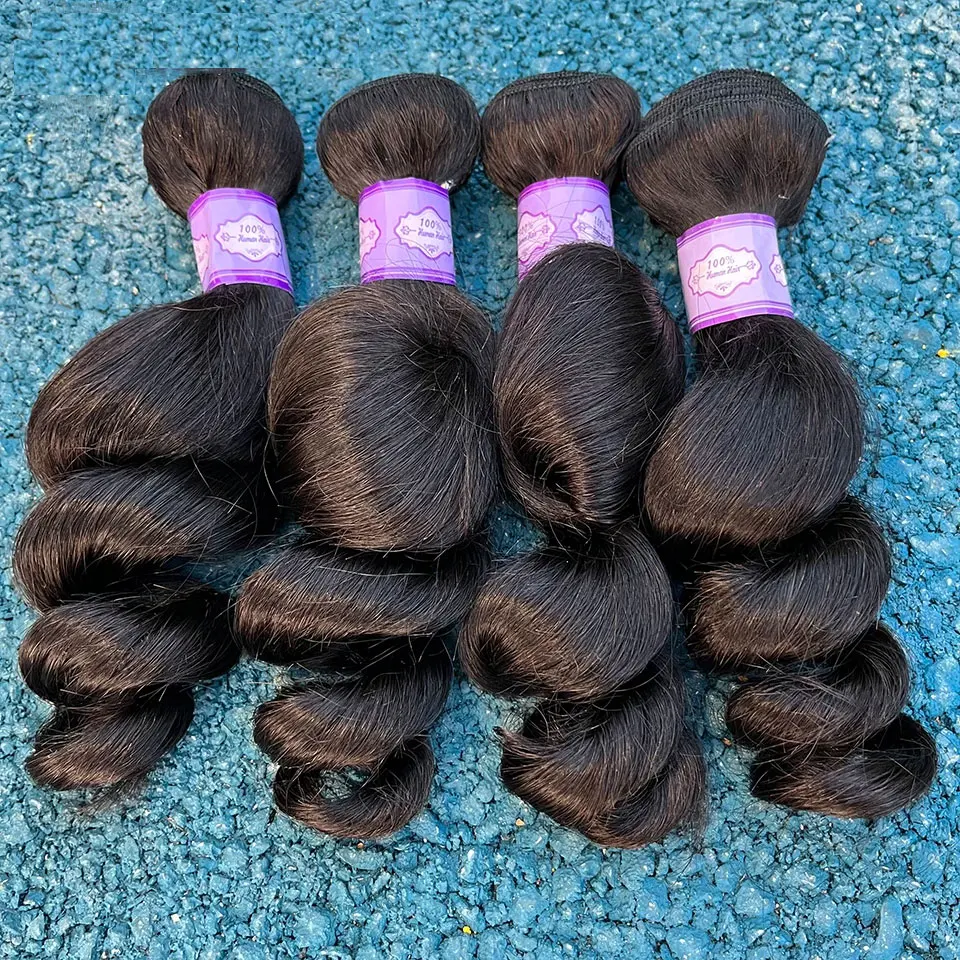 Loose Wave Bundle Human Hair Weave Unprocessed Virgin Weave Hair Wavy Human Hair Weft Big Loose Spiral Wand Curls Soft Real Hair