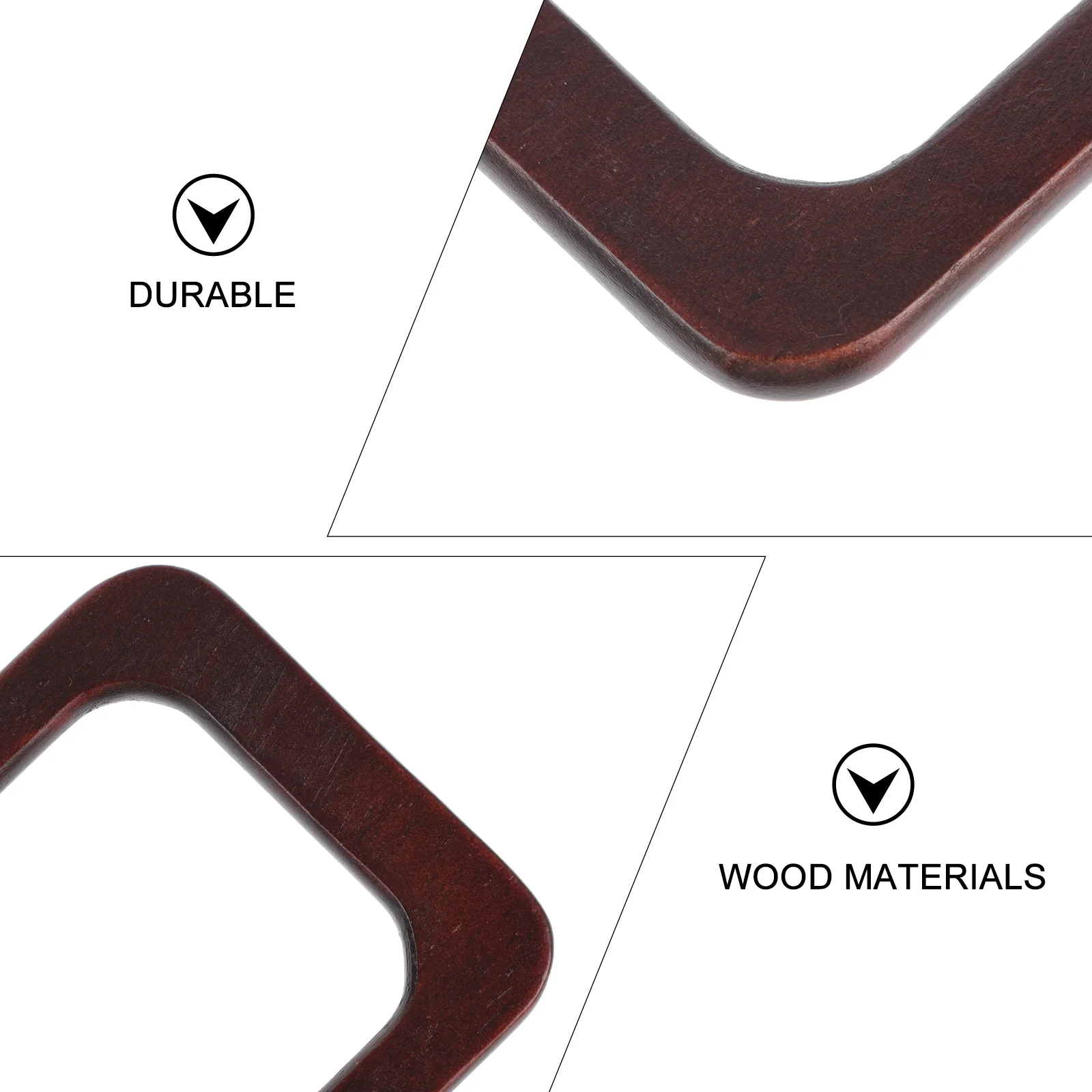 

4Pcs Bag Wood Handle Exquisite Detail Retro Handbags Handles Sustainable Material for Shoulder Messenger Travel Handbag DIY