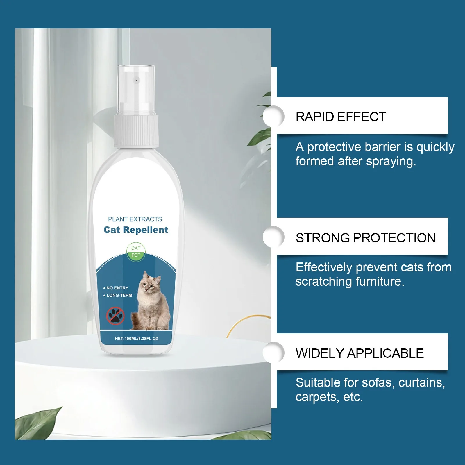 100ml Natural Cat Scratch Deterrents Spray No Stimulation Anti Scratch Furniture Sofa Protector for Indoor Use Pet Product