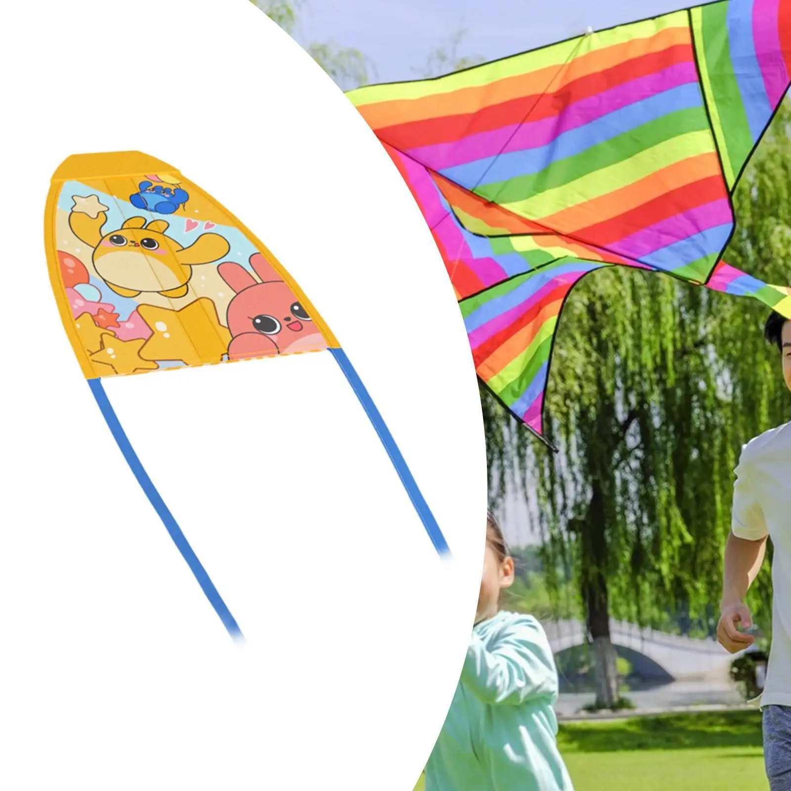 Thumb Ejection Kite Finger Launcher Kite Kid Toys Portable Cartoon Launch Kite Outdoor Sports Toy for Beach Outings Plazas