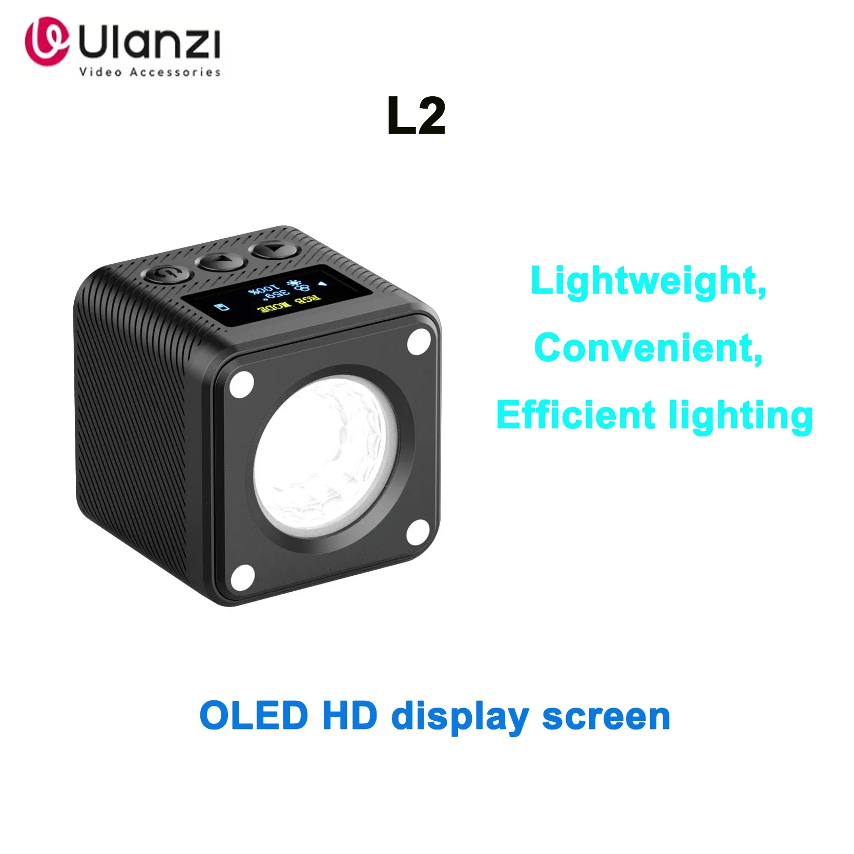 

Оригинальный Ulanzi Youlanzi L2 Mini COB полноцветный дополнительный светильник RGB для мобильной фотографии, видеоблогов, еды, ремесел