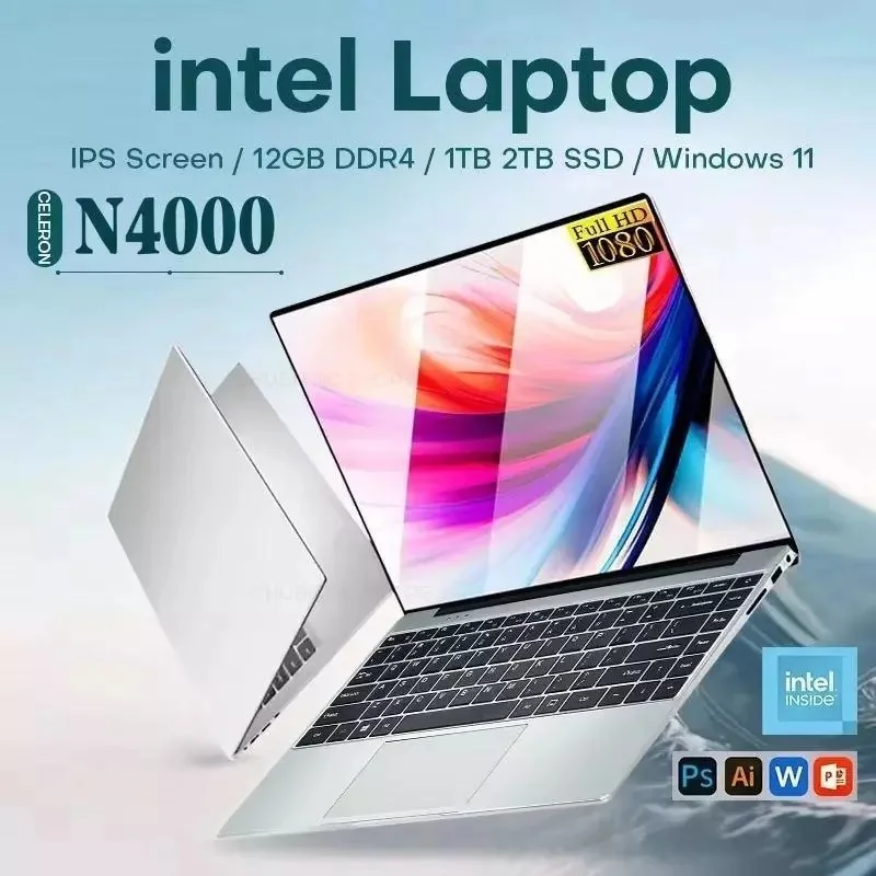 Портативный компьютер Windows 11, ноутбук, 12 ГБ ОЗУ, 128 ГБ, 256 ГБ, 1 ТБ SSD, 1920*1080 HD, легкие портативные офисные учебные ноутбуки