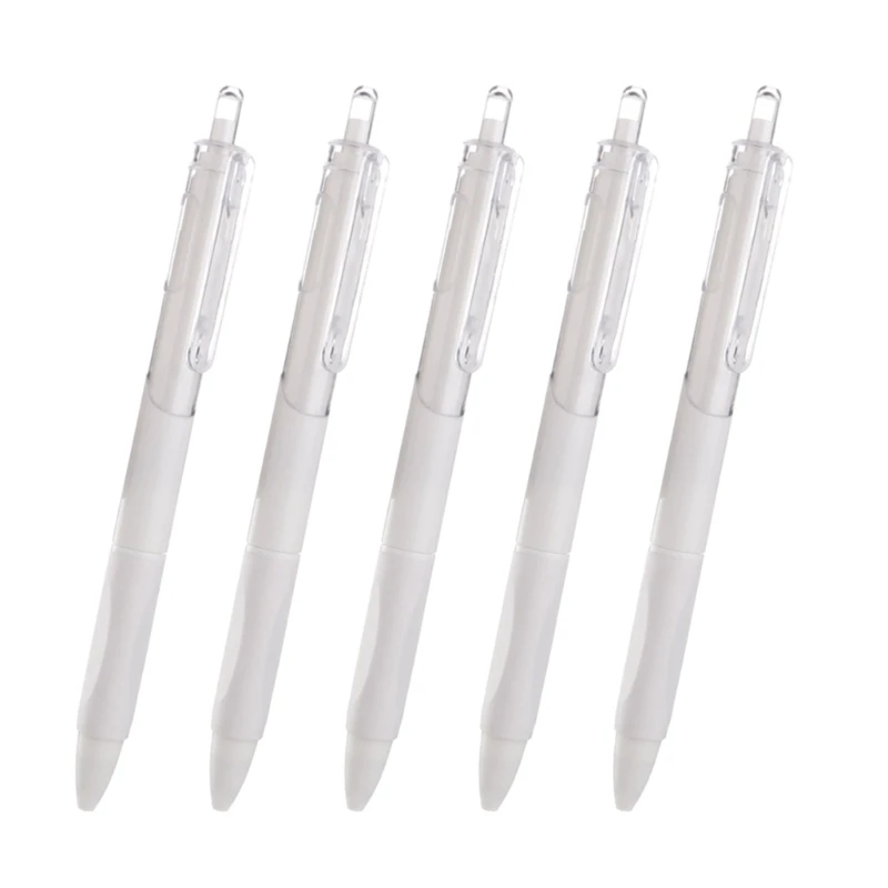 5Pieces Refillable Gel Pen Refillable Office Writing Pen Quick Dry Smoothly Write for Student Scrapbooking Journaling