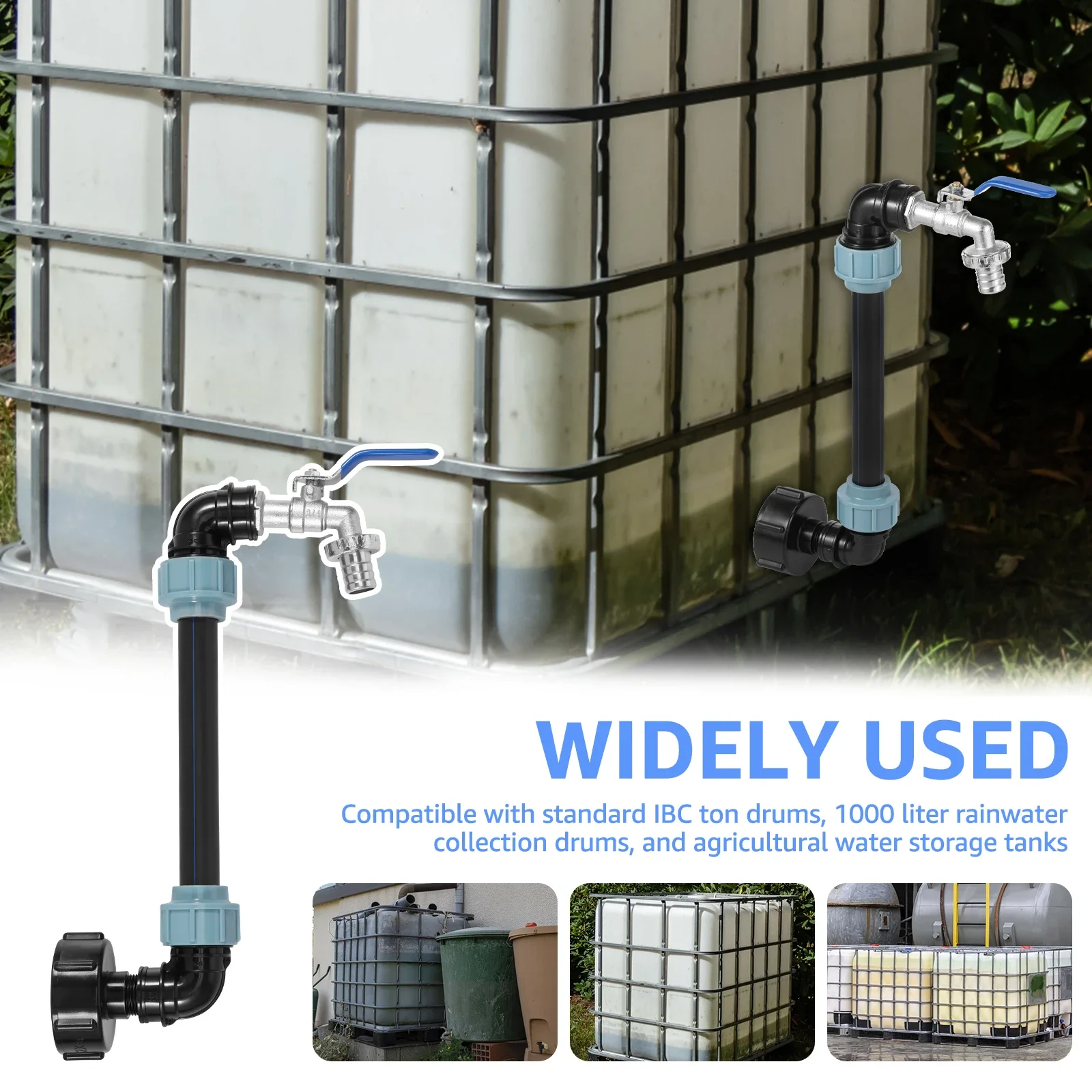 IBC Tank Adapter Set Versatile High Strength IBC Adapter Zinc Alloy And Plastic Connection With 3/4 Inch Standard Tap Interface