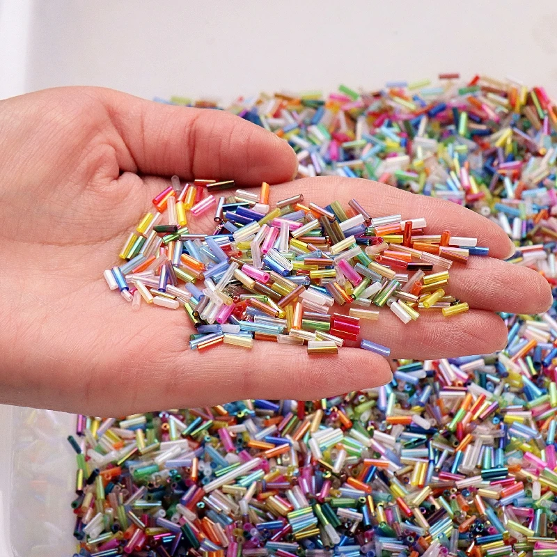 Colorful 300Pcs Seedbeads 11/0 Tube bead 2x6mm Bugles Glass Seed Beads For DIY  Jewelry Making Women Garments Accessories