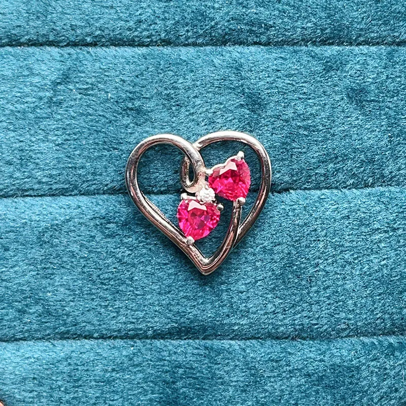 

Только один левый сердцеобразный рубиновый кулон для женщин 5 мм латорти розовый рубин кулон ювелирные изделия