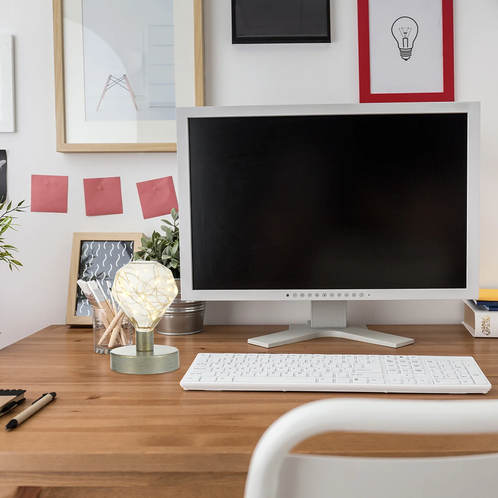 

1pc Nordic Style LED Night Light Operated Copper Wire Lamp Decorative Home Lighting Desktop Bedroom Portable