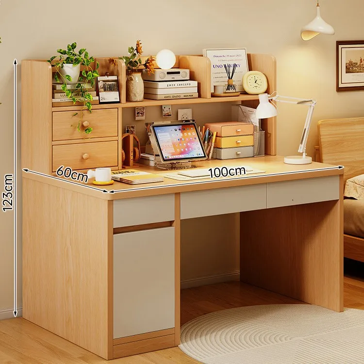 Desk bookshelf integrated computer desk bedroom home study writing table simple table with drawers rectangular board table