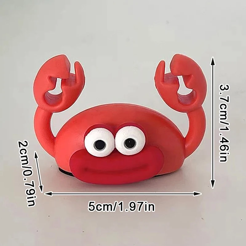 Desenhos animados Crab Cable Holder, Desktop Winder, Organizador do fio, Auto-adesivo, Suporte do fio, Criativo Dados Cable Management Clip