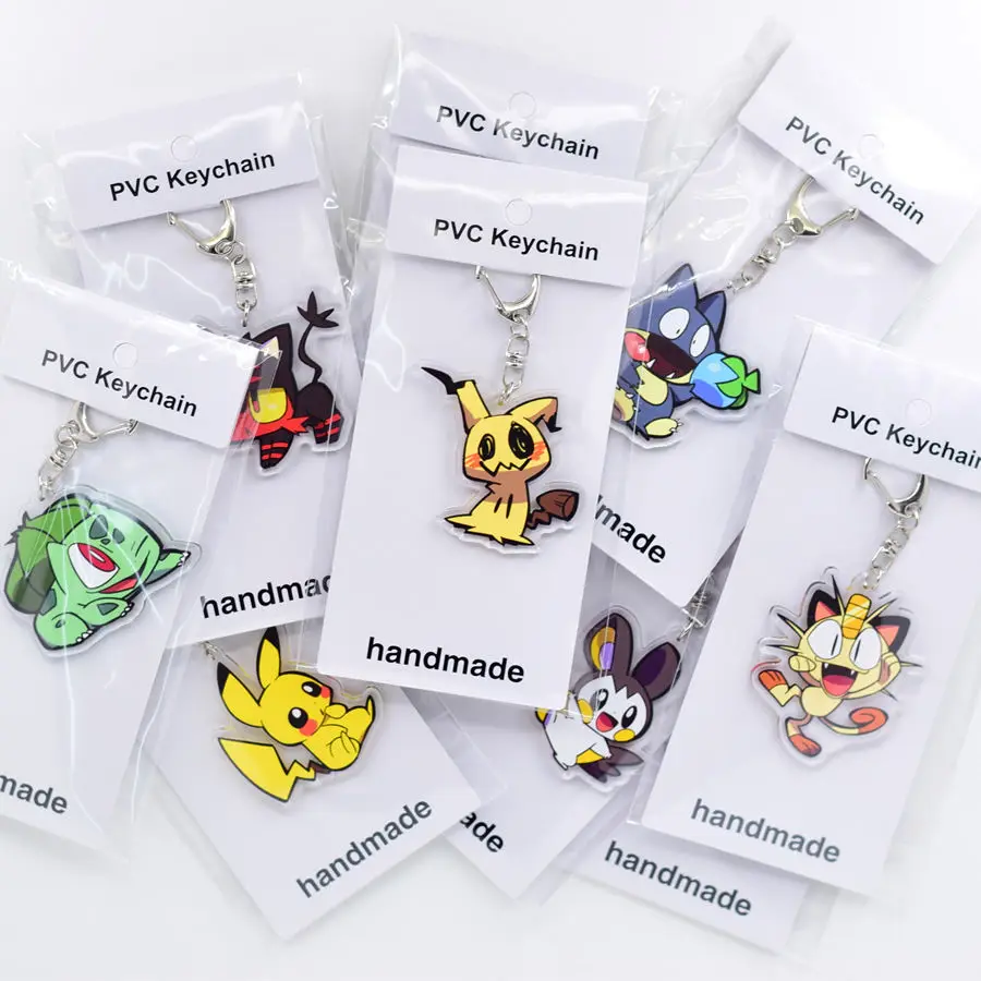 Pokemon Pendant Pikachu Peripheral Pendant Pokemon Keychain Anime Acrylic Key Chain Bag Pendant