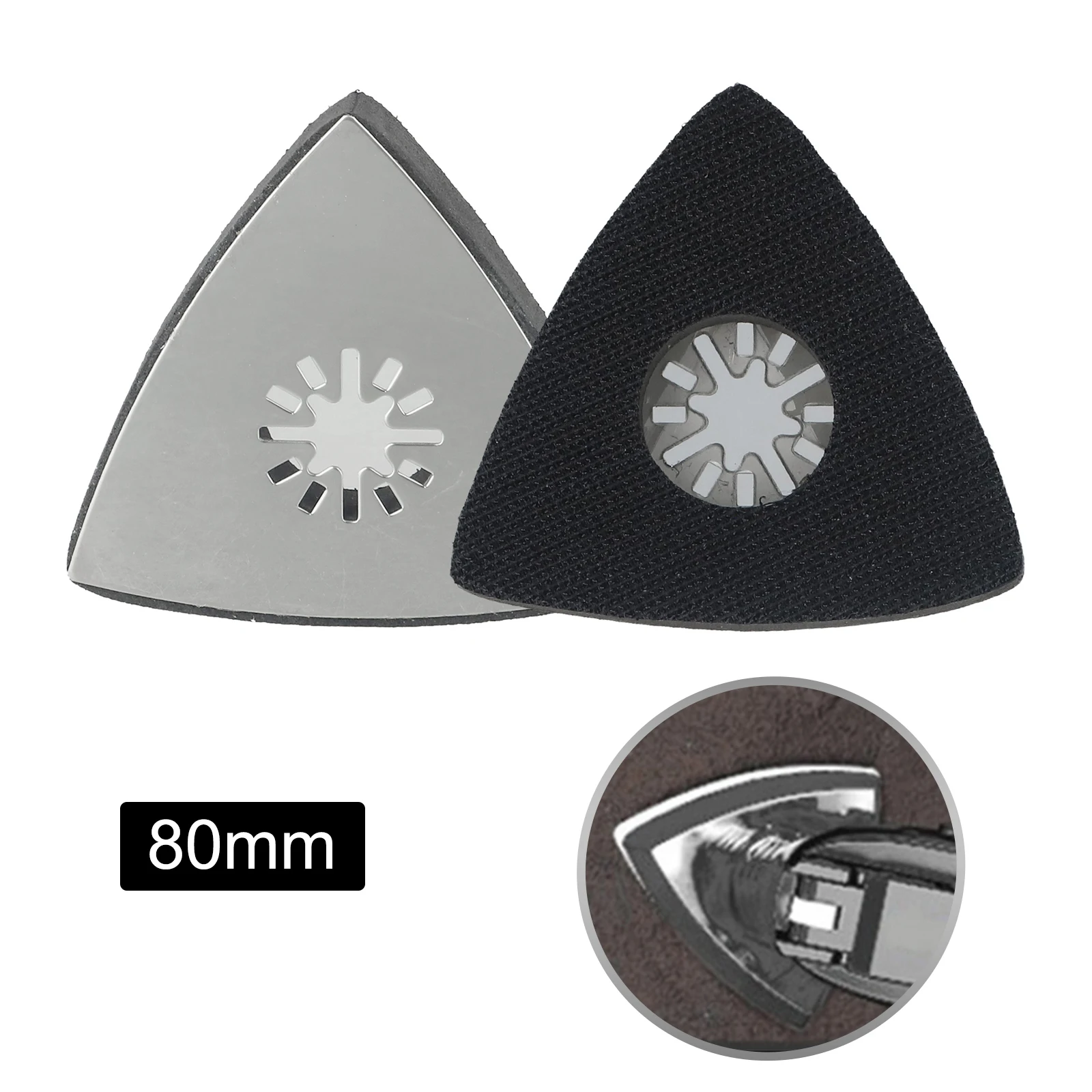 

80*80mm Triangular Sanding Pad Compatible with Oscillating Tools Featuring Metal Base for Surface Polishing and Sanding