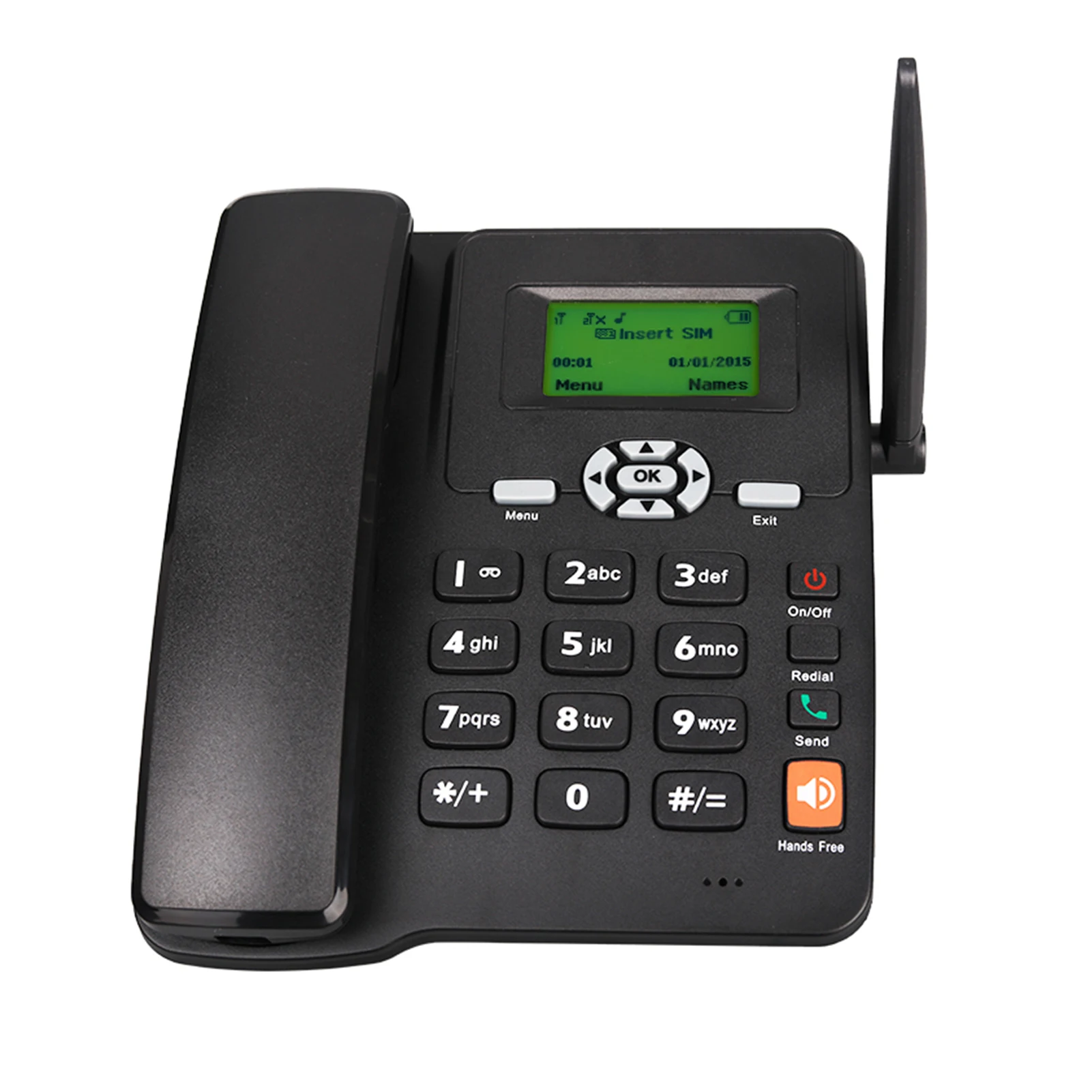 Cordless Phone Desktop Telephone Support GSM 850/900/1800/1900MHZ Dual SIM Card 2G Fixed Wireless Phone with Antenna Radio Clock