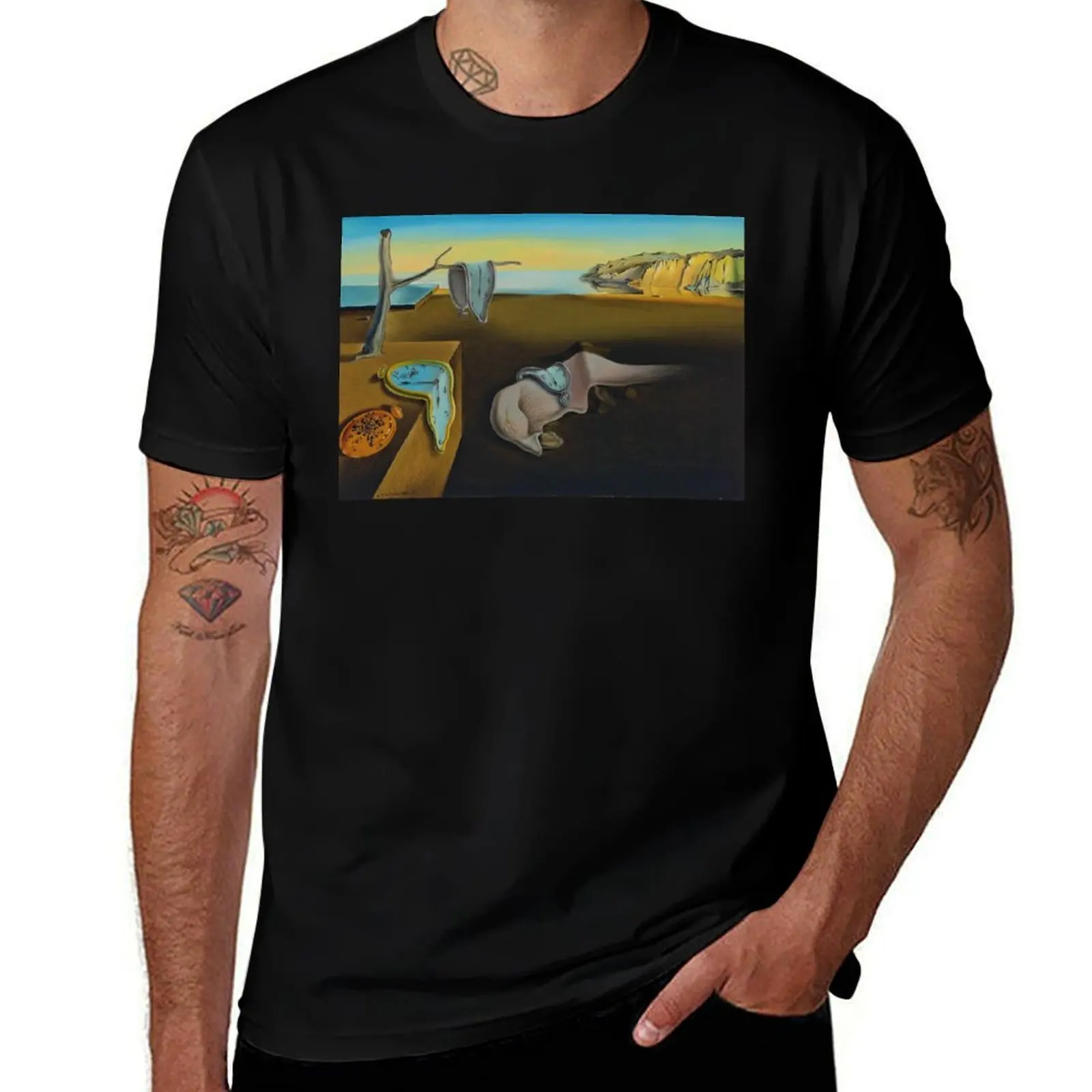 LA PERSISTENCE DE LA MÉMOIRE - SALVADOR DALÓ T-shirt de travail basique à manches courtes