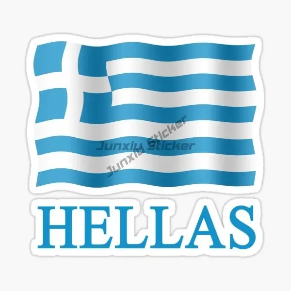 GR Athens Greece Flag Emblem Creative PVC Sticker for Motorcycle Truck Camper Car Wall Room Off-road Van Table Decal Accessories