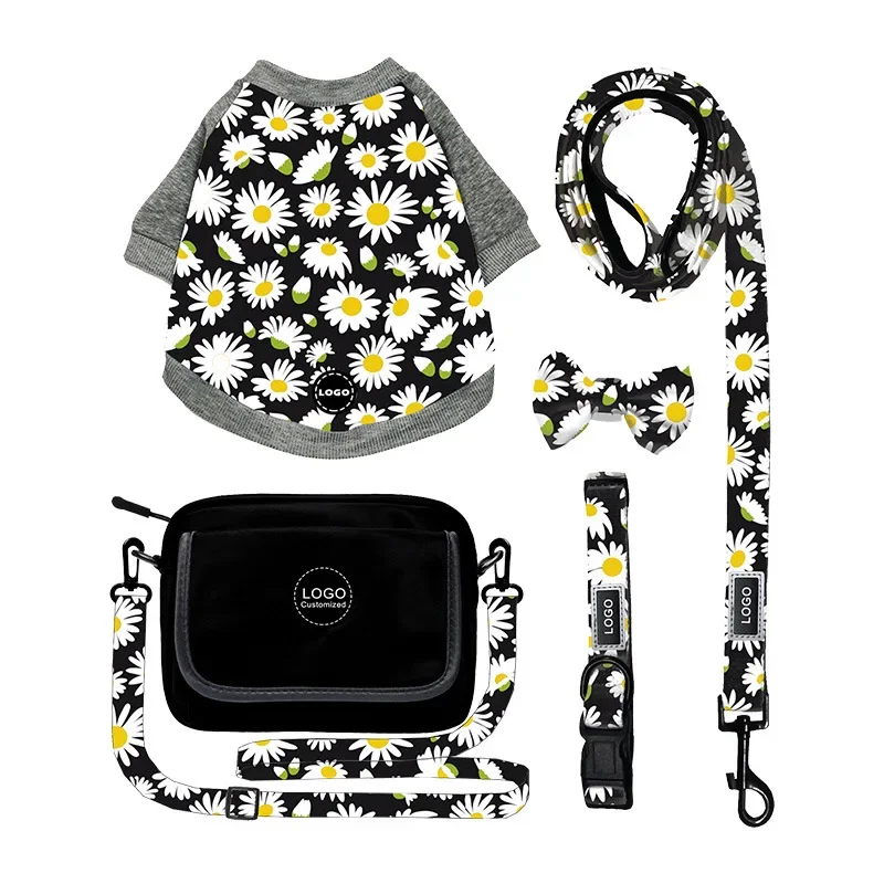 

Customized new dog supplies dog leash set dog harness vest pet collar pet clothes
