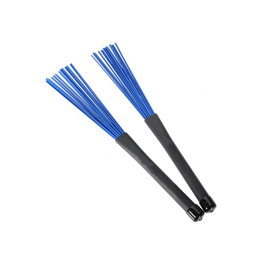 Drum Brushes Nylon 33Cm Black Blue Retractable Telescopic Handles for Jazz Rock Percussion Sticks Comfortable Professional Use