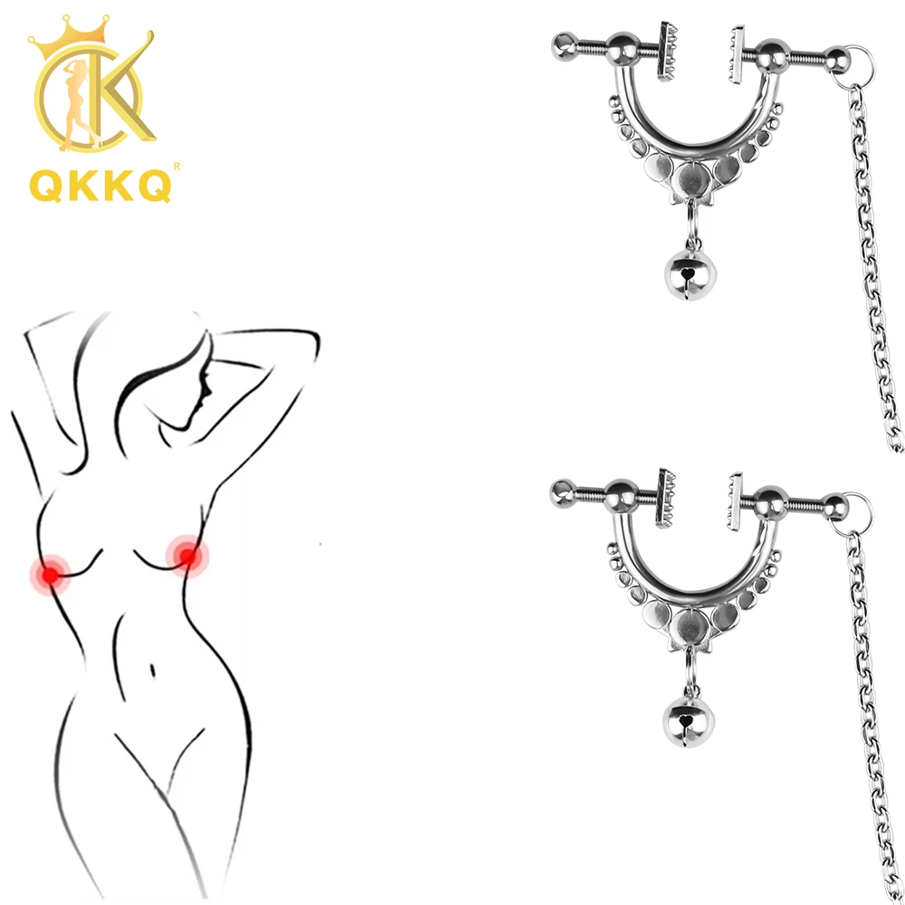 QKKQ Metal Nipple Clips Adult Sex Toys Breast Stimulator Couple Tease Erotic Game Accessories For Girls Sexy Products Shop 18+