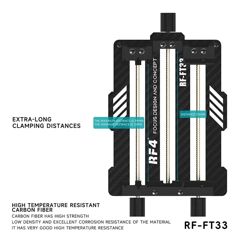 

RF4 RF-FT33 Fixture Universal PCB Board Holder Mobile Phone Motherboard IC Chip Glue Removal BGA Soldering Adjustable Clamp