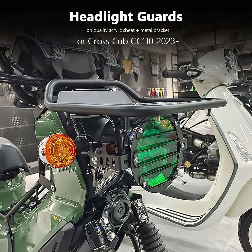 New Motorcycle Accessories For Cross Cub CC110 Headlight Grill Guard Headlamp Light Cover For Honda CROSS CUB CC 110 2023 2024