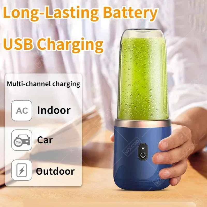 آلة الخلاط المحمولة خلاط عصارة الفاكهة الليمون والبرتقال مع 6 شفرات كوب لصنع العصائر مجموعة أدوات السفر خلاط عصائر أوتوماتيكية #3