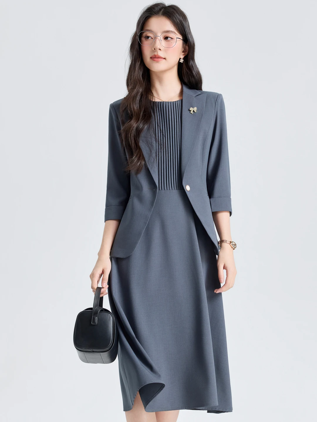 

Fashionable Professional Women's Suit Two-Piece Set Slim Fit Summer New Style Interview Clothes for College Students