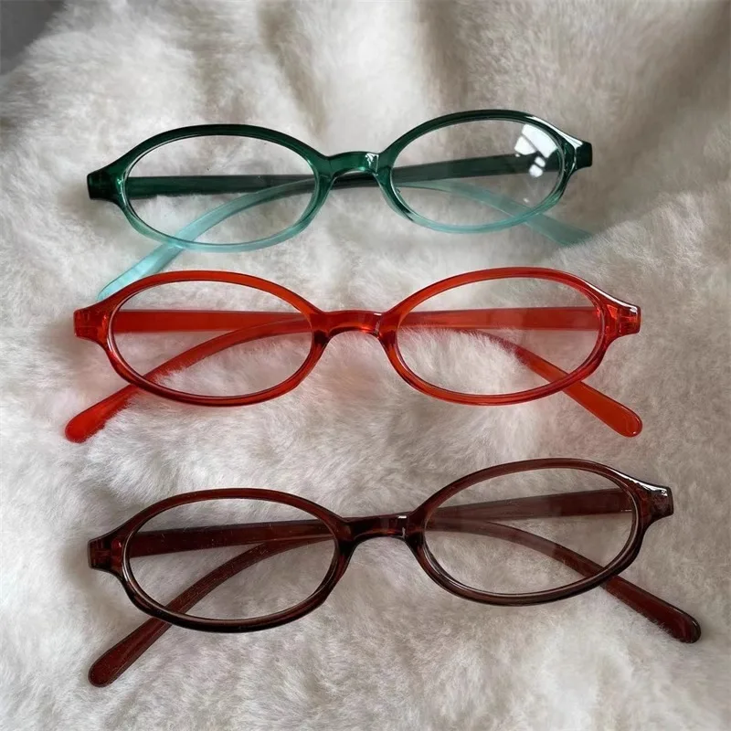 Y2K Women Retro Oval-Square Small Frame Glasses Anti Blue Light Computer Glasses Vintage Eyeglasses Goggles Sweet Frame Decor image 6