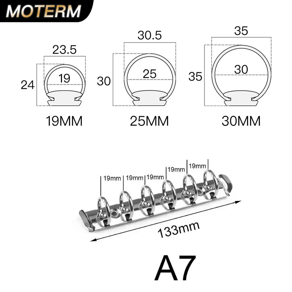 A7 Size Metal Spiral Rings Binder Clip With 2 Pairs of Screw For Diary Notebook Planner Binder Clip File Folder
