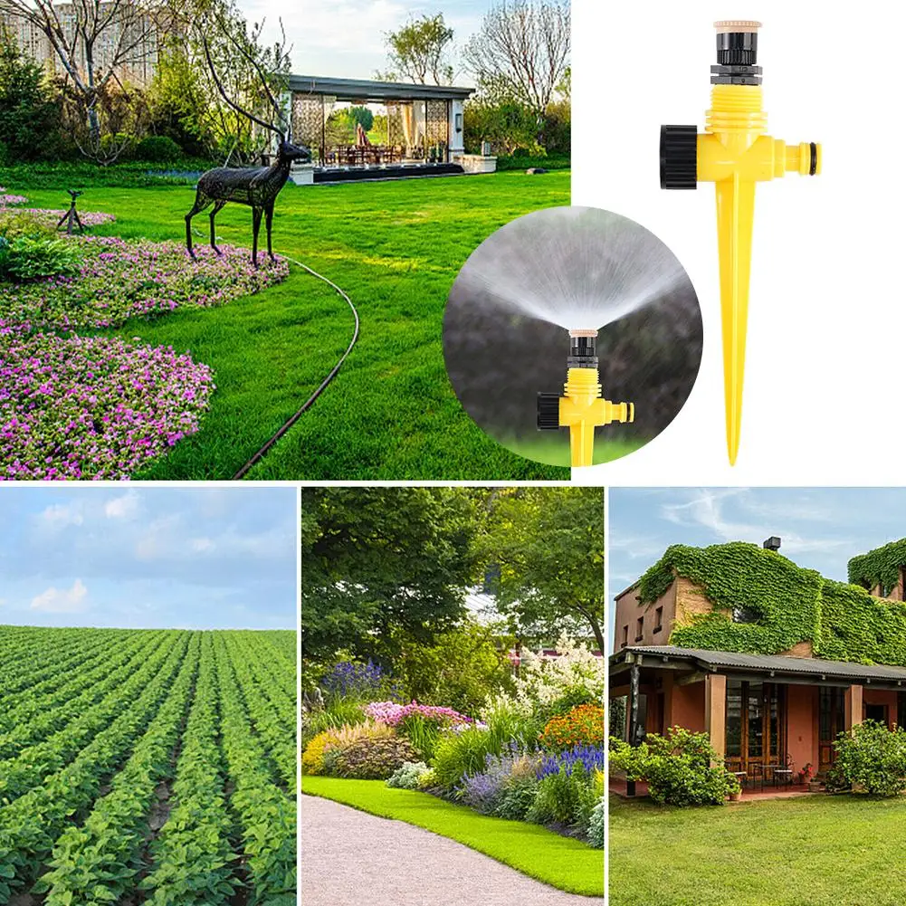 360° Adjustable Garden Sprinkler with Ground Spike,Wide-Range Lawn Water Sprayer, Smart Irrigation System for Lawn&Vegetable