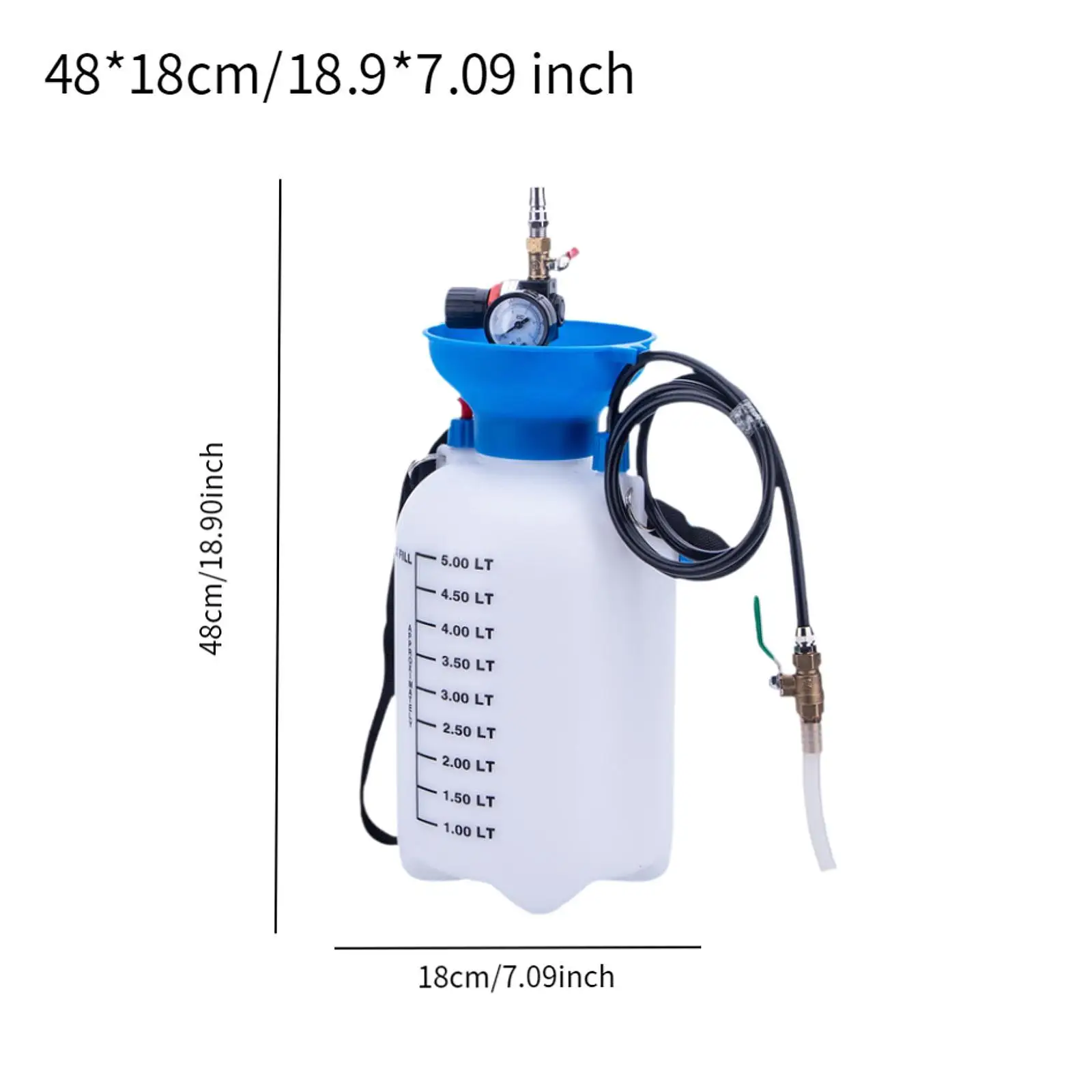 Pneumatic Transmission Fluid Pump with Pressure Gauge 5L Atf Filler Pump