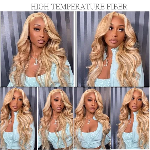 Imagen 2 del producto Magicae-extensiones de cabello sintético largo, 30 pulgadas, 200 gramos, ombré 27/ 613, Rubio y marrón, mechones de pelo ondulado con cola de caballo