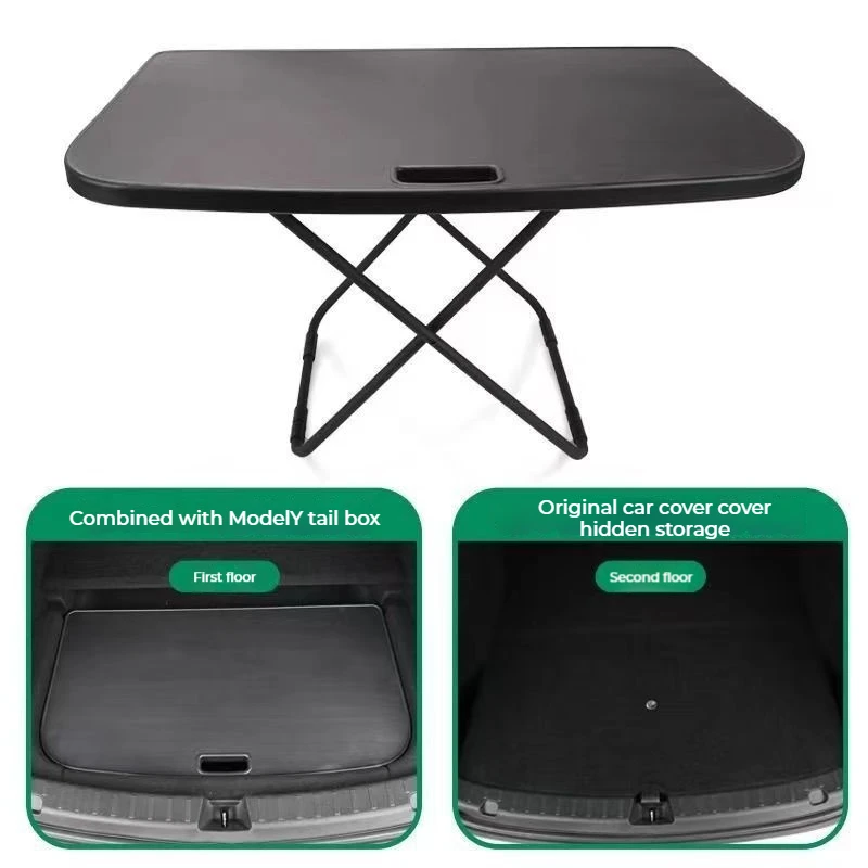 For Tesla Model Y/3 Travel Trunk Table Board Portable Folding Picnic Table Chairs Travel Trunk Specific Accessories