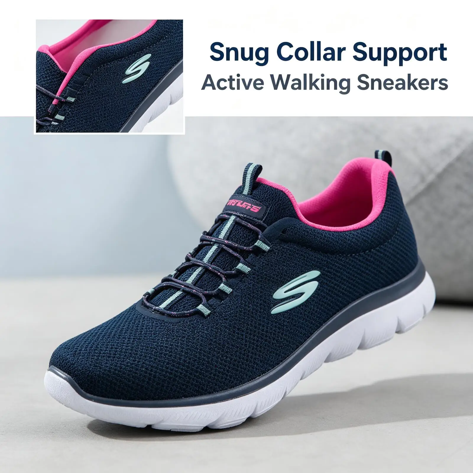 Skechers  2026 Slip On Breathable Mesh Memory Foam Walking Sneakers Lightweight Daily Casual Trainers Multiple Colors 12980-NVHP