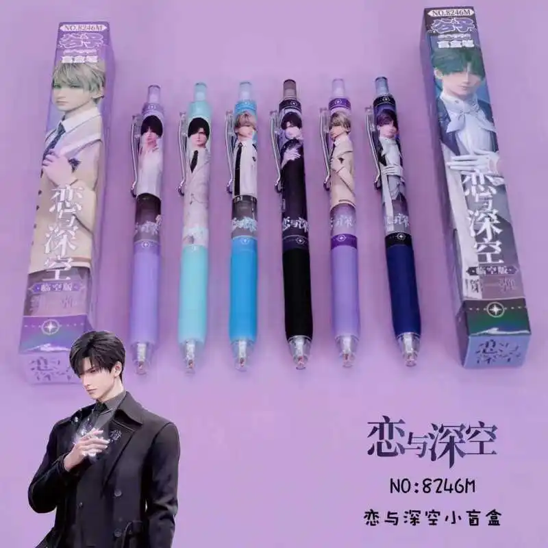 Anime Love and Deepspace Zayne Xavier Rafayel Cosplay Retractable Gel Pen Cartoon Roller Ball Pens Student Stationery Xmas Gift