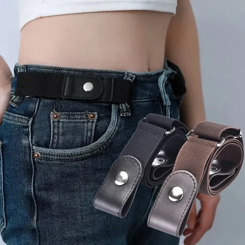 Adjustable Stretch Elastic Waist Band Invisible Belt Buckle-Free Belts for Women Men Jeans Pants Dress No Buckle Easy To Wear