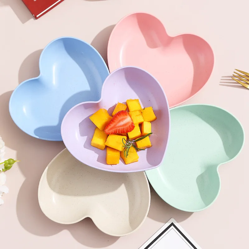 5-10PCS Creative Love Heart Bone Dish Household Food Grade Plastic Spit Bone Dish Party Snack Dinner Dishes Camping Dinnerware