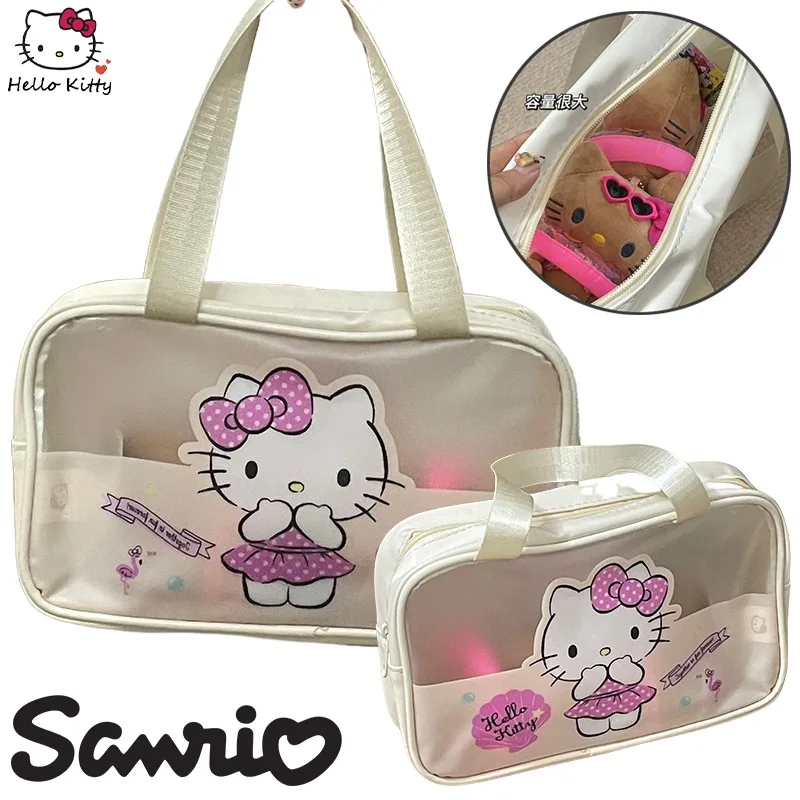 

Sanrio Hello Kitty Cartoon Transparent Cosmetics Bag Women Large Capacity Makeup Storage Bag Travel Waterproof Toiletry Bags