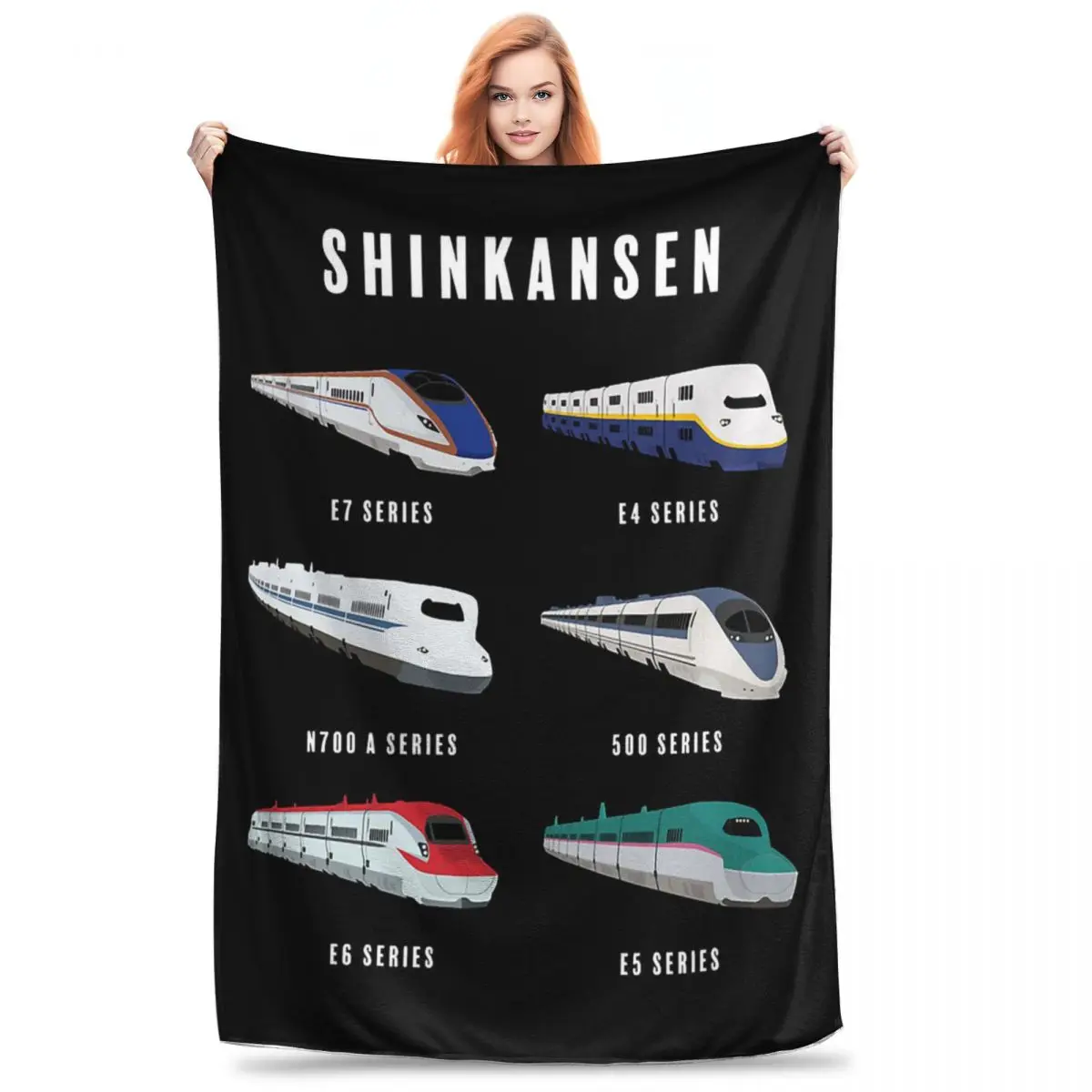 Japanese Shinkansen Bullet Trains Blanket Flannel Portable Sofa Throw Blankets For Couch Bedding Travel Throws Bedspread Quilt