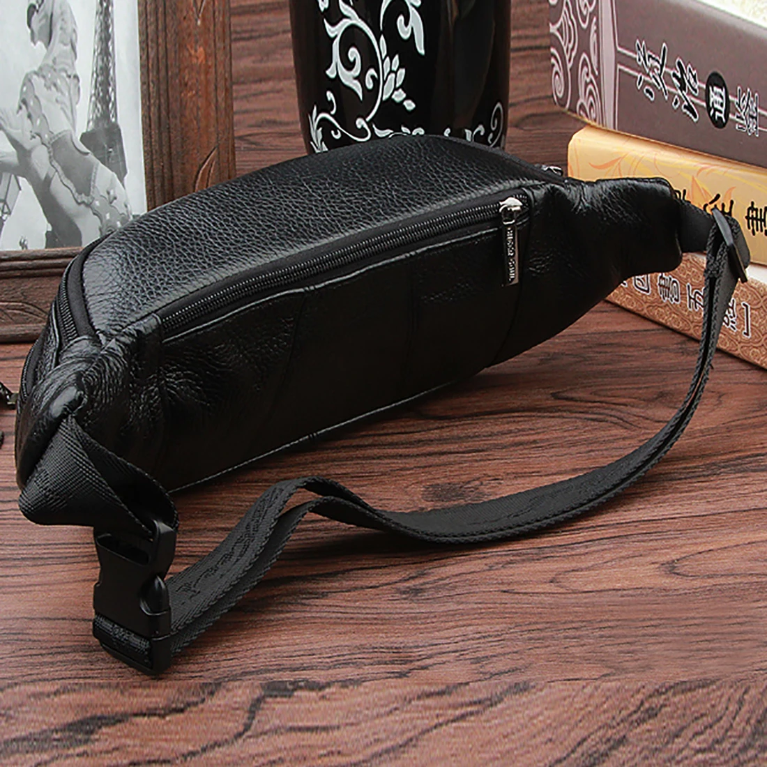 Genuine Leather Men Waist Fanny Pack  Belt Hip Bag Travel Cell/Mobile Phone Case Male Real Cowhide Sling Chest Bum Bags Purse