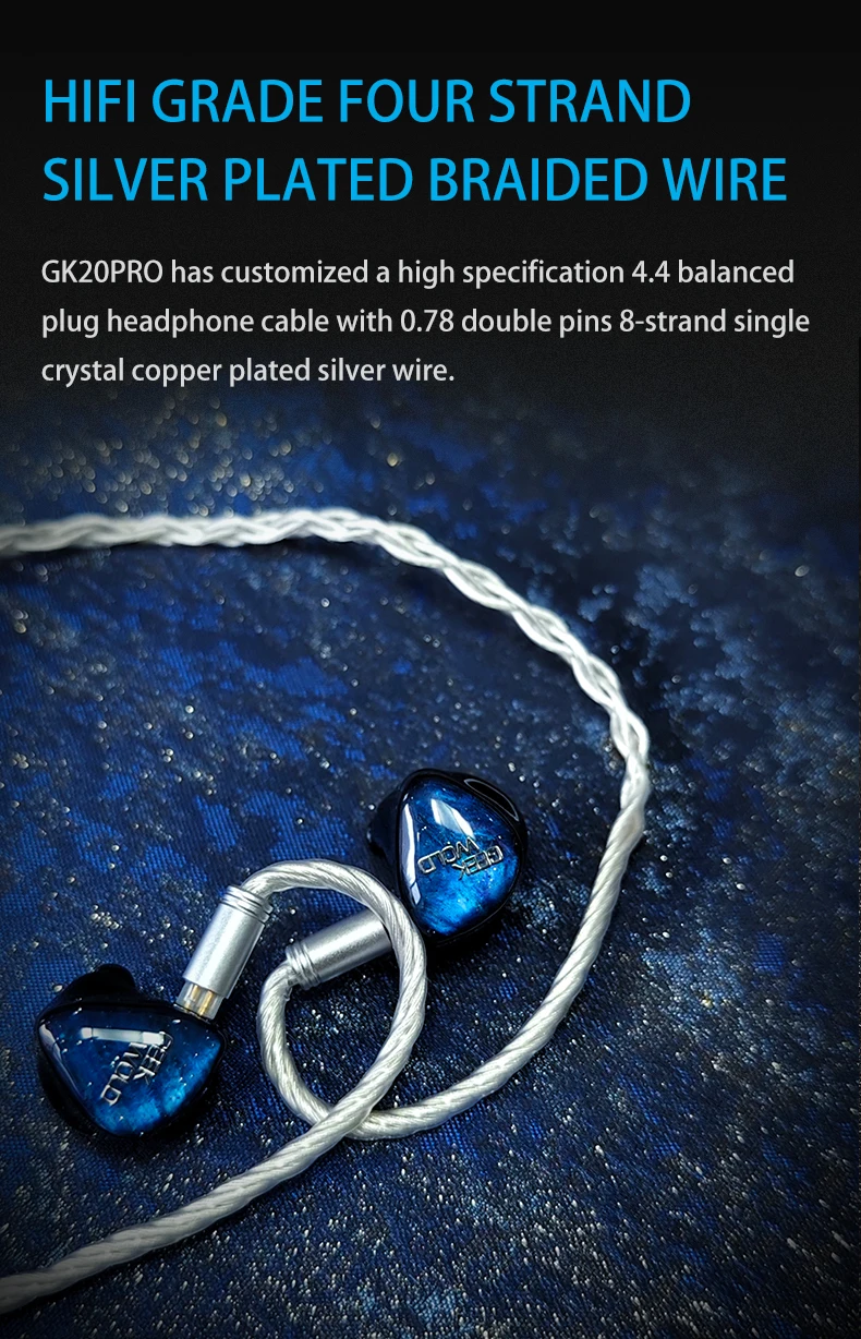 GEEKFLY GEEKWOLD GK20 PRO 3BA + 2PZT + Planar + DD IEMs HIFI