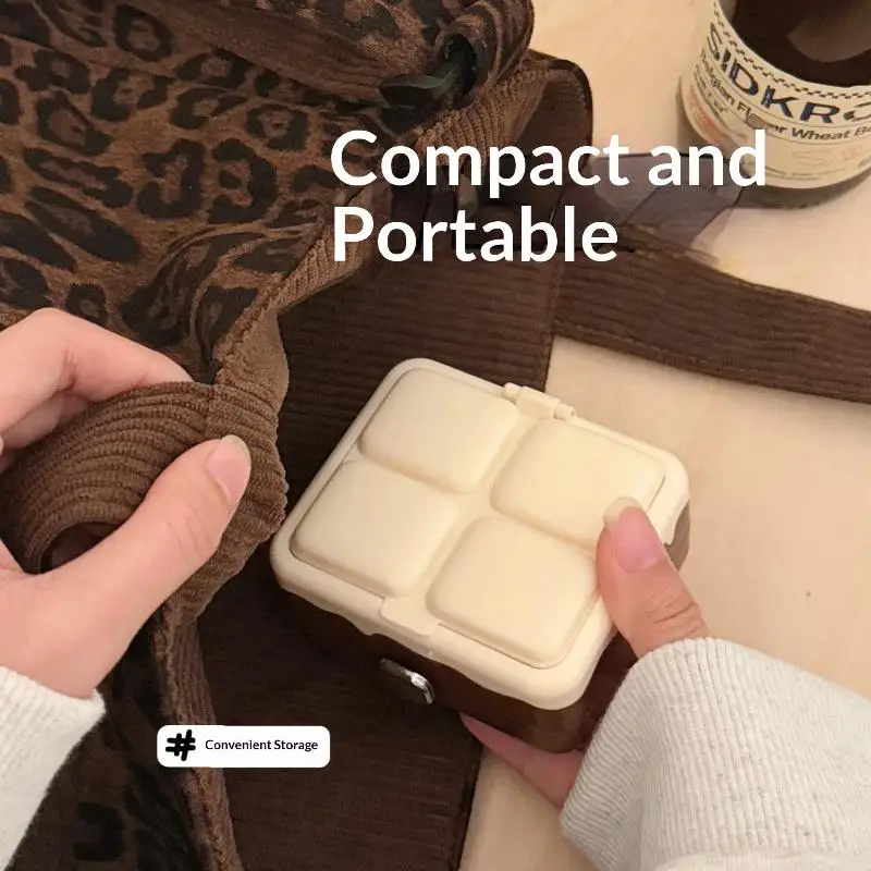 

1pc Mini Double-layer Chocolate Storage Box With Mirror Portable Box Earrings Necklaces Rings Jewelry Sundry Items Storage Box