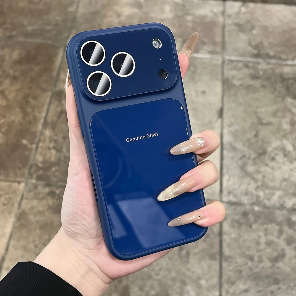 Hochwertige, glänzende und stoßfeste Hartglas-Schutzhülle für iPhone 17, 16, 15, 14, 13, 12, 11 Pro Max Plus in der Farbe Macaron Candy (auch für iPhone Air geeignet)_voghion.com