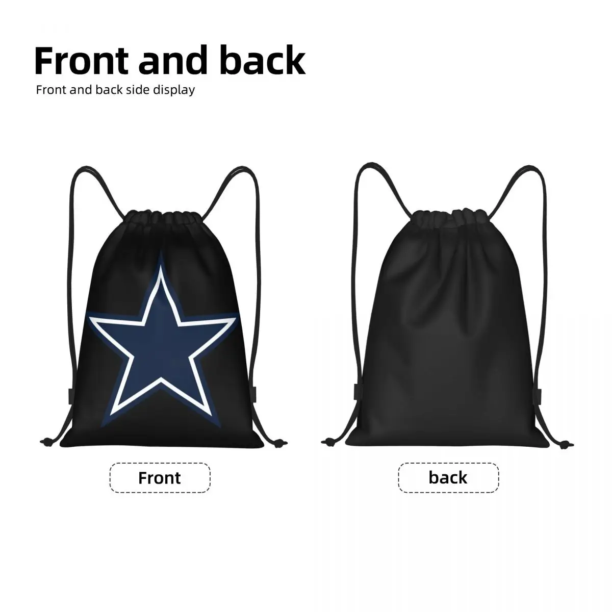 Cowboy Star Drawstring Backpack Women Men Sport Gym Sackpack Portable Training Bag Sack