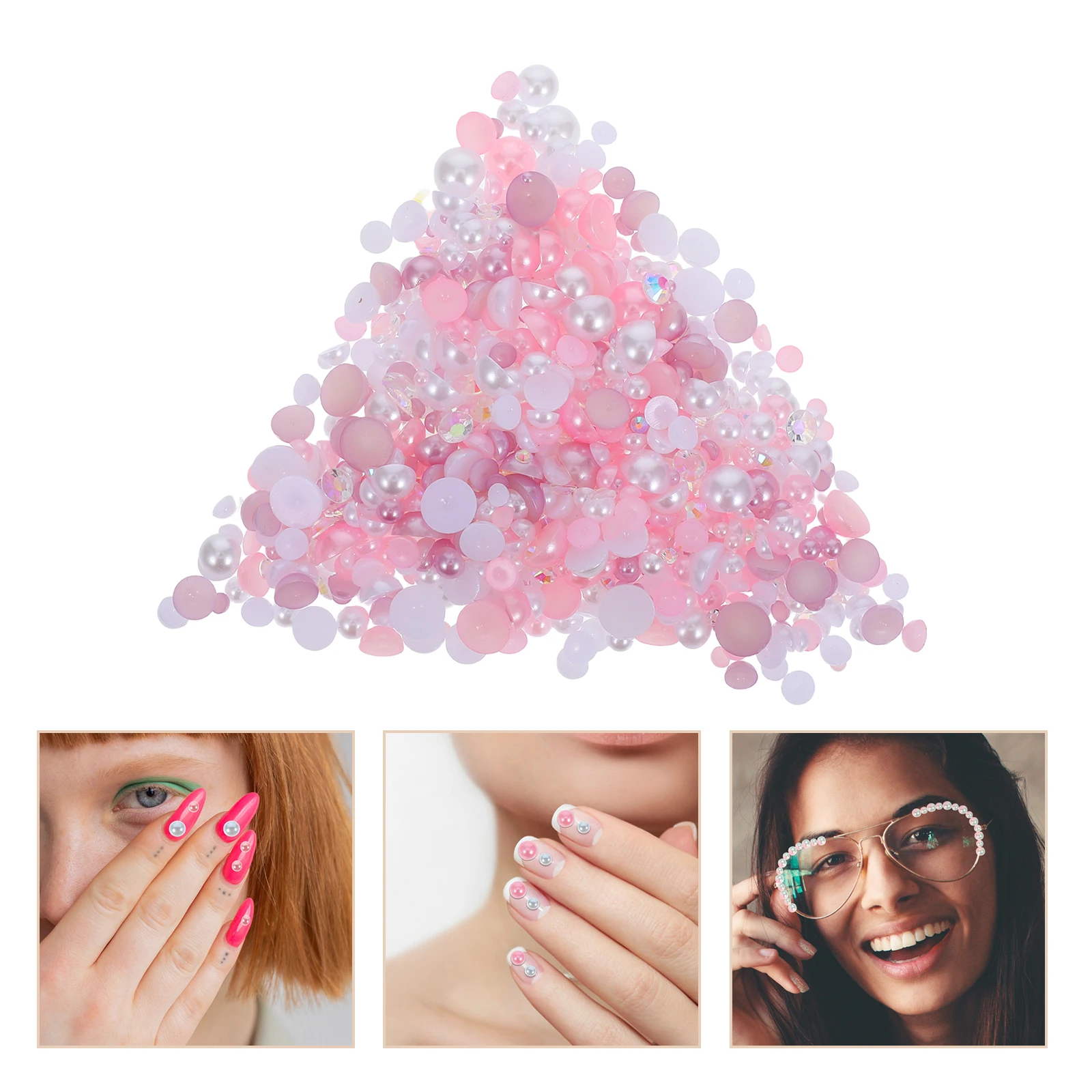 

Resin Mixed Flatback Pearls Rhinestones Half Round Craft Diy Accessory For Nail Art Scrapbooking Phone Decoration Loose