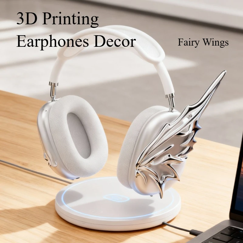 

Headphones Case Cover for AirPods Max 3D Printing Elf Wings Butterfly Wings Design Earphones Decor Headset Accessories Gifts