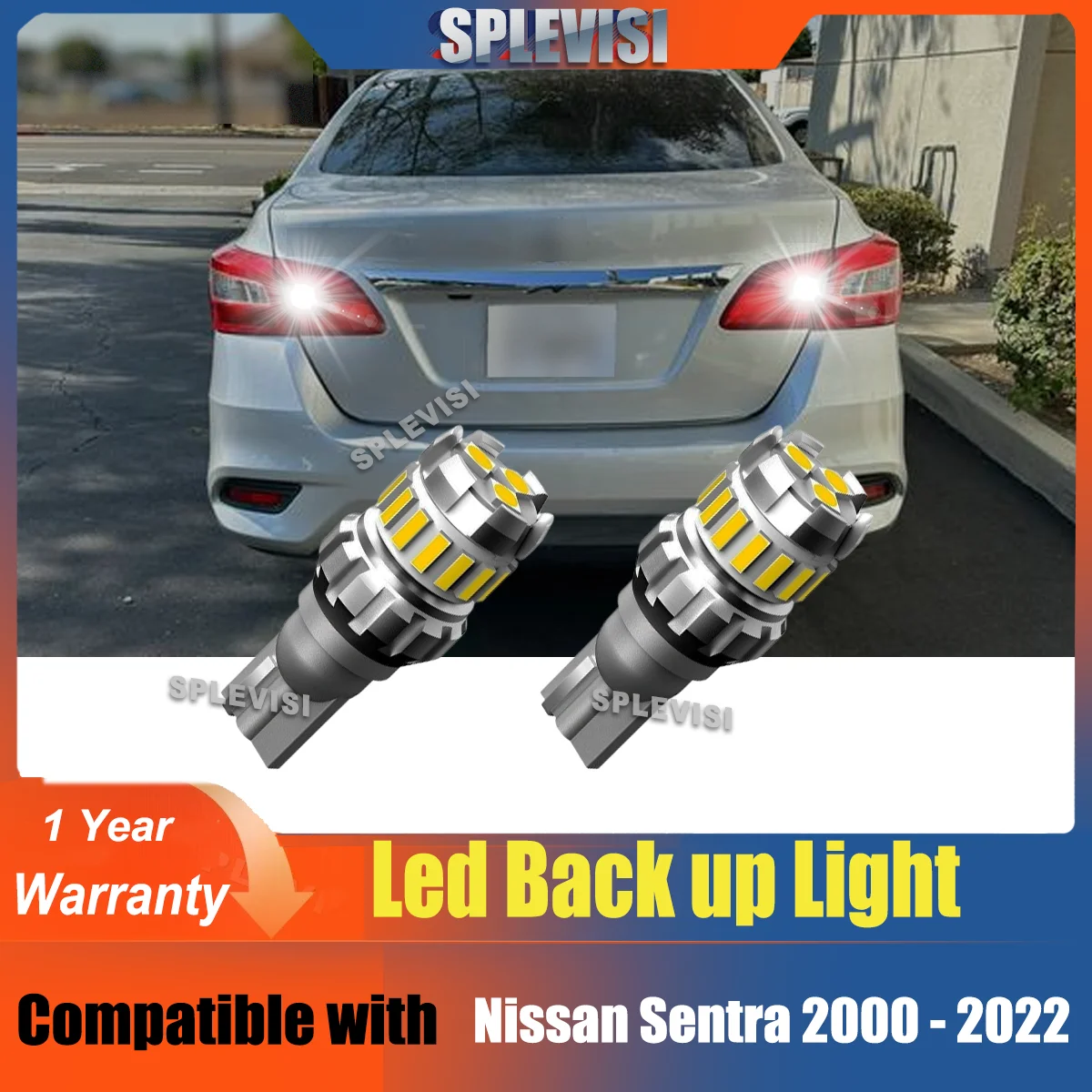 

2x LED Aluminium Reverse Backup Light Blub 6000K Xenon White For Nissan Cube Quest Sentra Murano Versa GT-R led lights for car