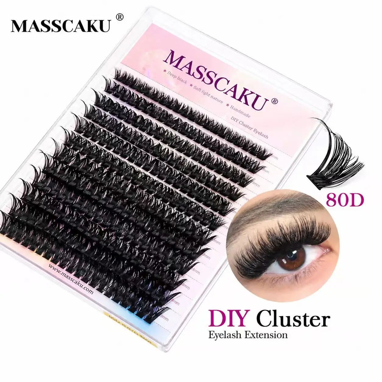 YUANZHIJIE DIY Eyelashes Extension 144PCS Individual Lashes Cluster C/D Curl 8-16mm&Mix Volume False Eyelash Makeup Tools